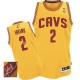 Maillot or de NBA Kyrie Irving authentiques hommes - Adidas Cleveland Cavaliers # 2 Alternate autographié