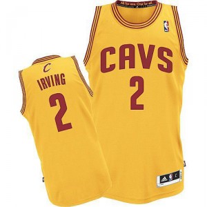 Maillot or NBA Kyrie Irving authentiques femmes - Adidas Cleveland Cavaliers & remplaçant 2