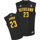 Jersey noir de NBA LeBron James authentiques hommes - Adidas Cleveland Cavaliers & Fashion 23
