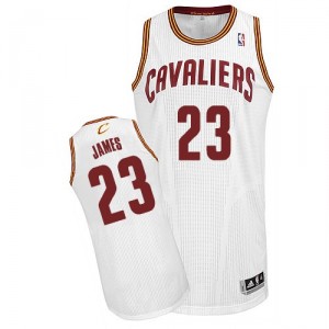 Maillot blanc de NBA LeBron James authentiques hommes - Adidas Cleveland Cavaliers & 23 Accueil