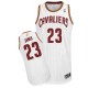 Maillot blanc de NBA LeBron James authentiques hommes - Adidas Cleveland Cavaliers & 23 Accueil