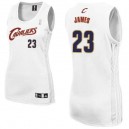 Maillot blanc NBA LeBron James authentiques femmes - Adidas Cleveland Cavaliers & 23 Accueil