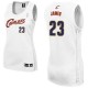 Maillot blanc NBA LeBron James authentiques femmes - Adidas Cleveland Cavaliers & 23 Accueil