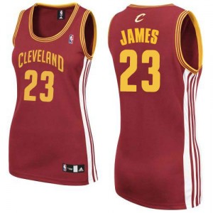 Maillot rouge vin de la NBA LeBron James Swingman femme - Adidas Cleveland Cavaliers & route 23