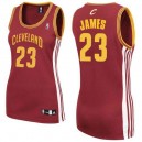 Maillot rouge vin NBA LeBron James authentiques femmes - Adidas Cleveland Cavaliers & route 23
