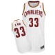 NBA Shaquille O'Neal Authentic Men's White Maillot - Adidas Cleveland Cavaliers #33 Home