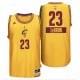 Cleveland Cavaliers 23 Lebron James 2014 le jour de Noël grand Logo Swingman maillot jaune