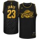 Maillot noir de NBA LeBron James authentiques hommes - Adidas Cleveland Cavaliers 23 précieux métaux Fashion