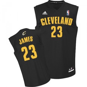 Maillot noir de NBA LeBron James authentiques hommes - Adidas Cleveland Cavaliers 23 Fashion