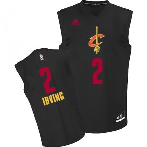 II la mode Maillot noir de NBA Kyrie Irving authentiques hommes - Adidas Cleveland Cavaliers 2