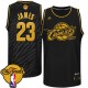 Maillot  noir de NBA LeBron James authentiques hommes - Adidas Cleveland Cavaliers 23 précieux métaux Fashion la finale