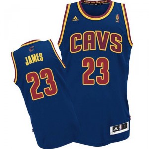 Maillot bleu marine de NBA LeBron James authentiques hommes - Adidas Cleveland Cavaliers 23  CavFanatic
