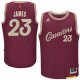 Adidas hommes LeBron James 23 Bourgogne Cleveland Cavaliers le jour de Noël Swingman maillot