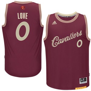 Cleveland Cavaliers 0 Kevin Love Christmas Day Swingman maillot de Bourgogne rouge 2015