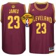 NBA, finales 2015 Cavaliers LeBron James rouge nouveau maillot Swingman