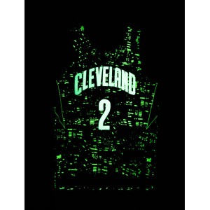 Kyrie Irving Cleveland Cavaliers 2 lumières de la ville noire Swingman maillot