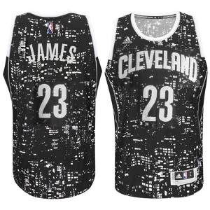 LeBron James Cleveland Cavaliers 23 City Lights noir Swingman maillot