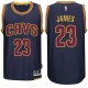 Adidas Cleveland Cavaliers 23 Lebron James hommes alternent chandail authentique marine