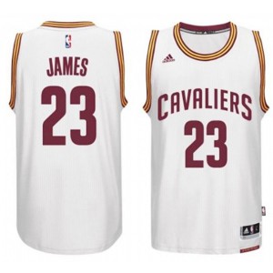 Adidas Cleveland Cavaliers 23 LeBron James hommes nouvelle maison Swingman maillot blanc