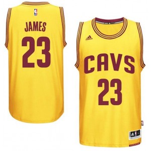 Adidas Cleveland Cavaliers 23 LeBron James Gold nouveau Swingman remplaçant Maillot hommes