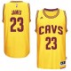 Adidas Cleveland Cavaliers 23 LeBron James Gold nouveau Swingman remplaçant Maillot hommes