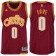 Adidas Cleveland Cavaliers 0 Kevin Love vin rouge Swingman Climacool maillot hommes