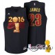 Adidas 2016 NBA finale Champions Cleveland Cavaliers 23 LeBron James Swingman noir Maillot hommes