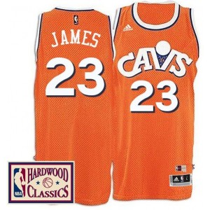Cleveland Cavaliers 23 LeBron James 2016-17 saison Orange Hardwood Classics Throwback Maillot masculine