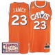 Cleveland Cavaliers 23 LeBron James 2016-17 saison Orange Hardwood Classics Throwback Maillot masculine