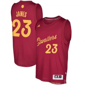 Cavaliers 23 LeBron James rouge 2016 - 2017 Noël cousu NBA maillot