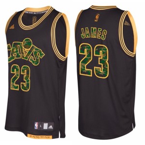 LeBron James Cleveland Cavaliers 23 noir Camo Fashio Swingman maillot