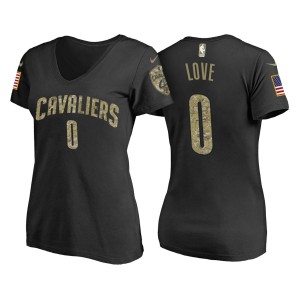 Femme Kevin Love Cleveland Cavaliers & 0 USA Flag Camo nom & Number t-shirt