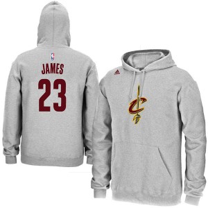 Hommes Cleveland Cavaliers Lebron James Adidas gris nom & numéro pull à capuche