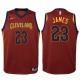 Enfants 2017-18 saison Lebron James Cleveland Cavaliers &23 icône marron Swinger maillots