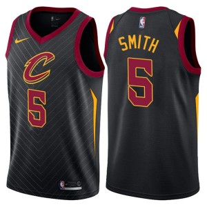 Hommes 2017-18 saison Jr Smith Cleveland Cavaliers &5 DÃ©claration Noir Swing maillots