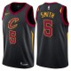 Hommes 2017-18 saison Jr Smith Cleveland Cavaliers &5 Déclaration Noir Swing maillots