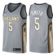 Hommes 2017-18 saison Jr Smith Cleveland Cavaliers #5 City Edition Gris Swing Maillot