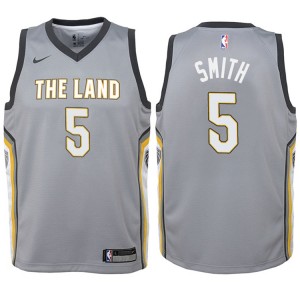 Enfants 2017-18 saison Jr Smith Cleveland Cavaliers &5 City Edition Gris Swinger maillots