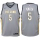 Enfants 2017-18 saison Jr Smith Cleveland Cavaliers #5 City Edition Gris Swinger maillots