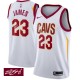 NIKE Maillot Blanc marine de NBA LeBron James authentiques hommes - Adidas Cleveland Cavaliers 23& CavFanatic autographié