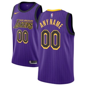 Hommes Los Angeles Lakers Nike Violet 2018/19 Ãchangiste Custom Maillots-Ville Ãdition