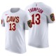 T-chemise en jersey avec nom et numéro Tristan Thompson White Association # 13 pour hommes Cleveland Cavaliers