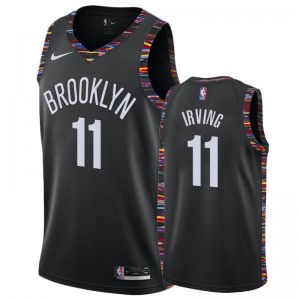 Hommes Brooklyn Nets &11 Kyrie Irving Basketball Maillot Noir