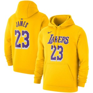 Hommes Los Angeles Lakers LeBron James Nike Gold 2019/20 Nom - NumÃ©ro Pullover Hoodie