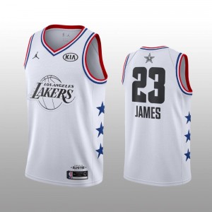 Los Angeles Lakers &23 LeBron James 2019 All-Star Blanc Hommes Jeu Swingman Maillot