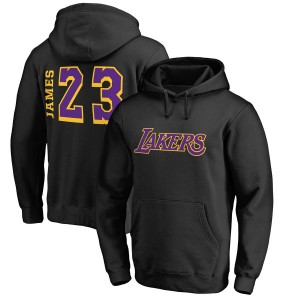 Fanatics de marque LeBron James à capuche noir balayage des Lakers de Los Angeles