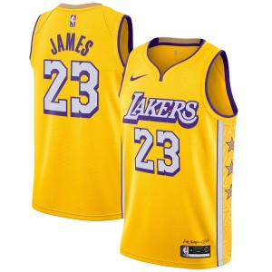 Maillot Swingman TerminÃ© Nike LeBron James Jaune 2019/20 Los Angeles Lakers - Ãdition Urbaine