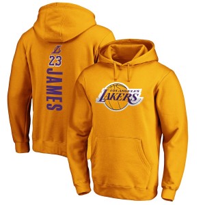 Fanatiques de marque LeBron James Los Angeles Lakers Gold Team Playmaker Nom et numéro Sweat à capuche
