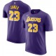 T-Chemise de performance Nike LeBron James Los Angeles Lakers pourpre pour joueur et nom