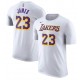 T-Chemise de performance Nike LeBron James Los Angeles Lakers blanc avec nom et numéro de joueur